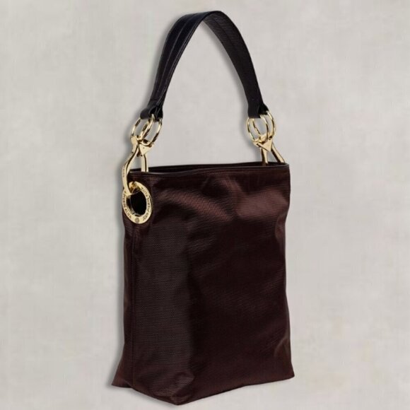JPK Paris Bucket Bag Snap Closure Functional Pockets Removable Strap Brown W OS - Picture 1 of 15